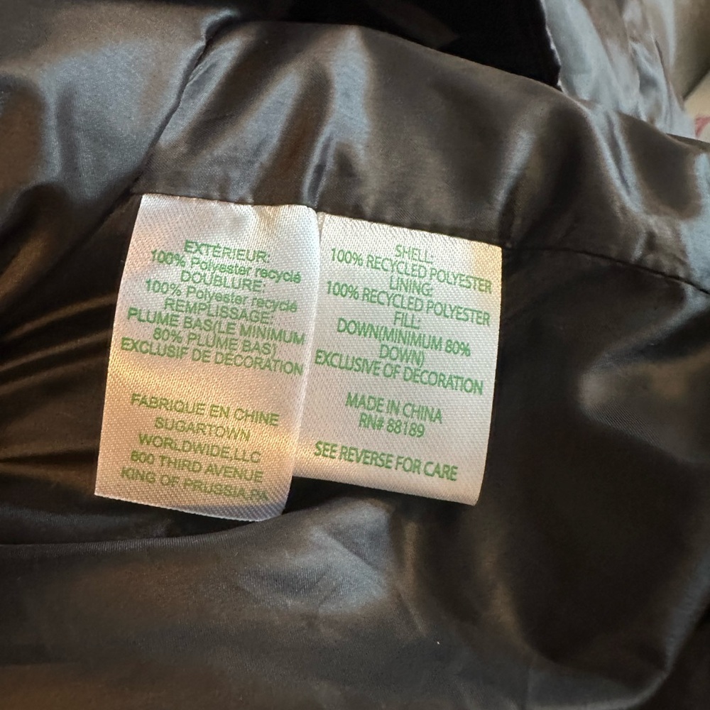 Lilly Pulitzer black ruffle Doria, puffer coat, 8 - Picture 6 of 6